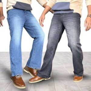 2-Piece Bootcut Jeans Combo (Ice Fade Blue + Slate Grey)